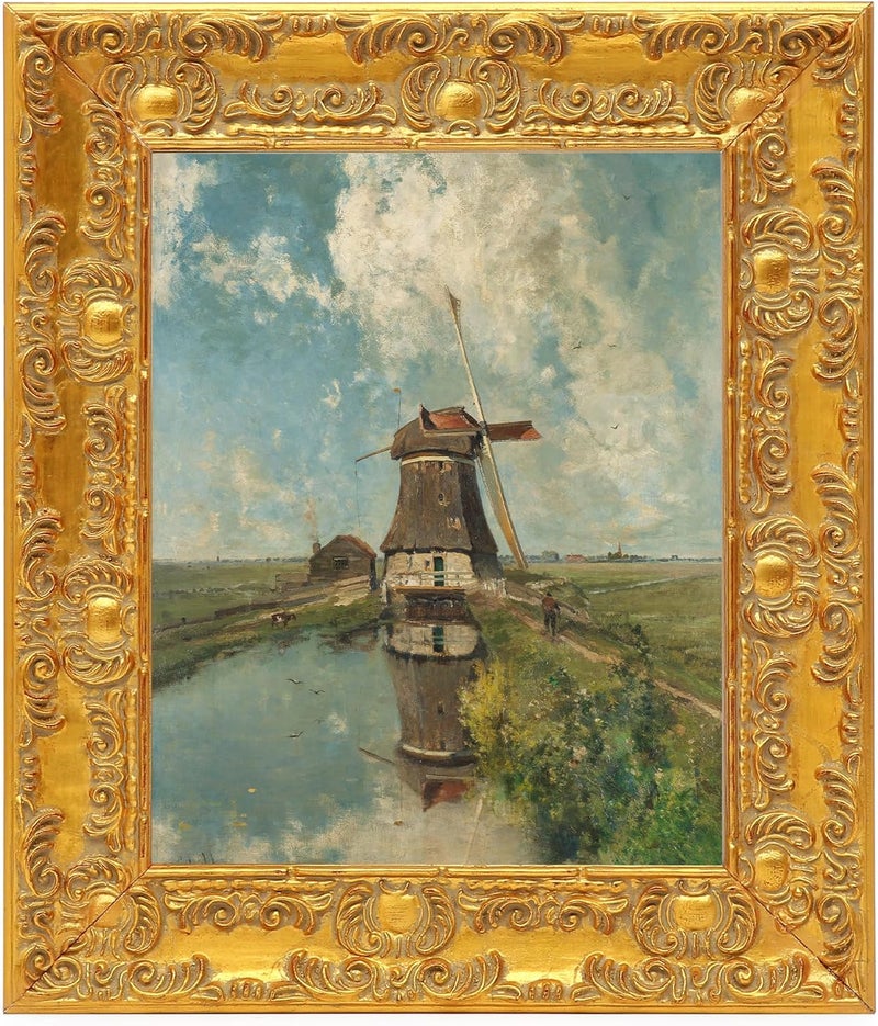 WEITAVAS 8x10 Antique Gold Ornate Canvas Frame, Solid Wood Floater Frame, Baroque Gallery Frames for Oil Paintings & Art Prints, Floating Frames for Canvas Painting (8x10) - Image 1